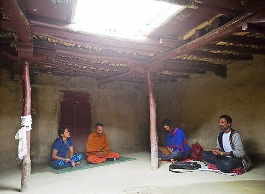 students discussing the yogic techniques practiced in the authentic indian tradition