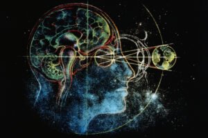 artistic representation of the human mind creating the universe
