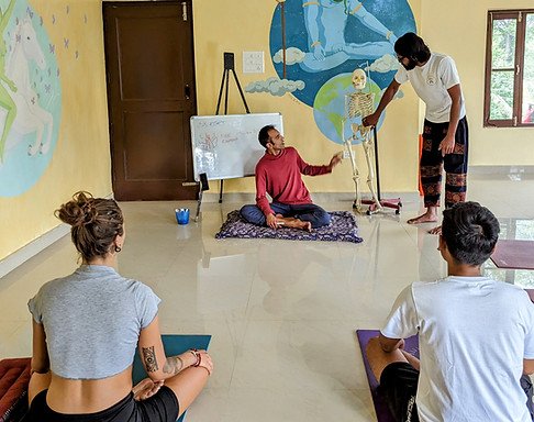 Yogic anatomy according to Indian Ayurvedic being taught during the Yoga ttc